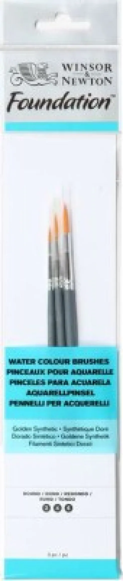 Winsor & Newton - Foundation Water Colour Brushes - 3 Pensler