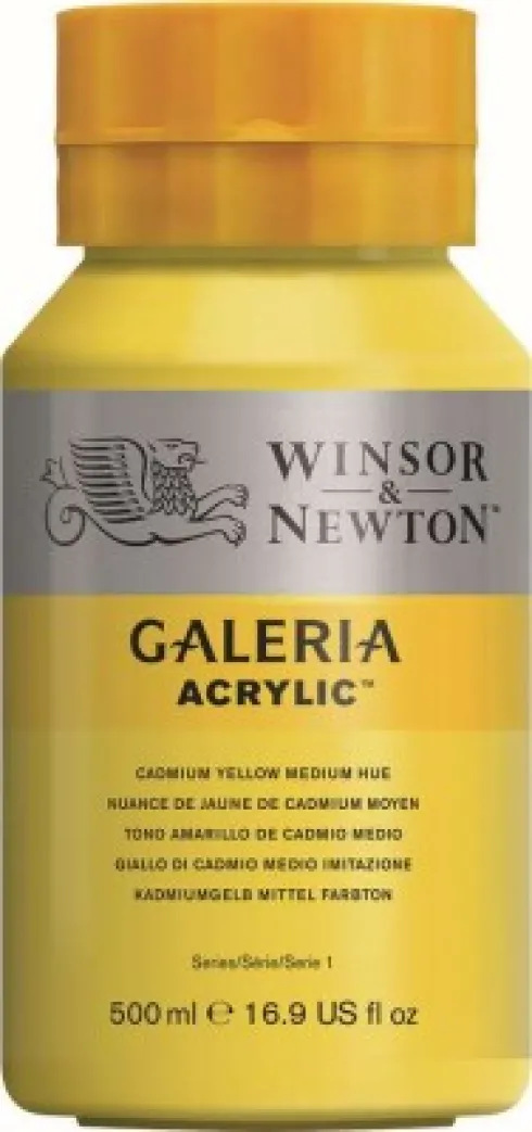 Winsor & Newton - Galeria Akrylmaling - Cadmium Yellow Medium 500 ML