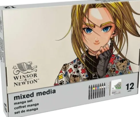 Winsor & Newton - Mixed Media Manga Malesæt - 12 Dele