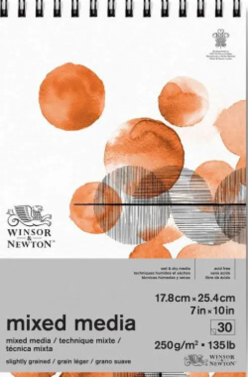 Winsor & Newton - Mixed Media Skitseblok 250G 18X25 CM - 30 Sider