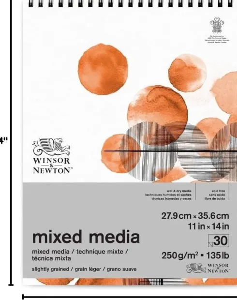 Winsor & Newton - Mixed Media Skitseblok 250G 28X36 CM - 30 Sider