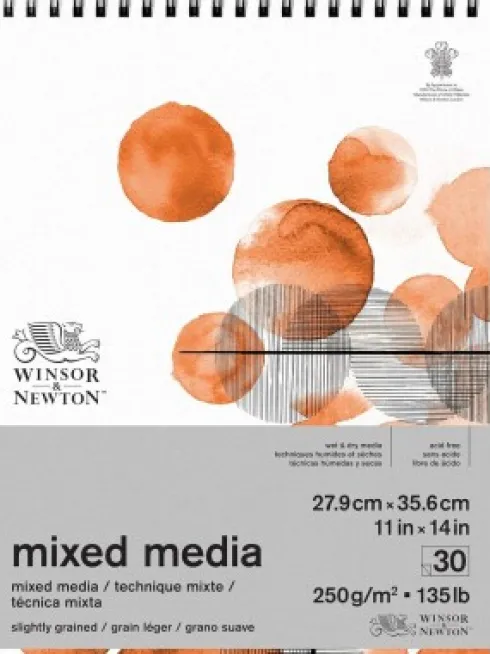 Winsor & Newton - Mixed Media Skitseblok 250G 28X36 CM - 30 Sider