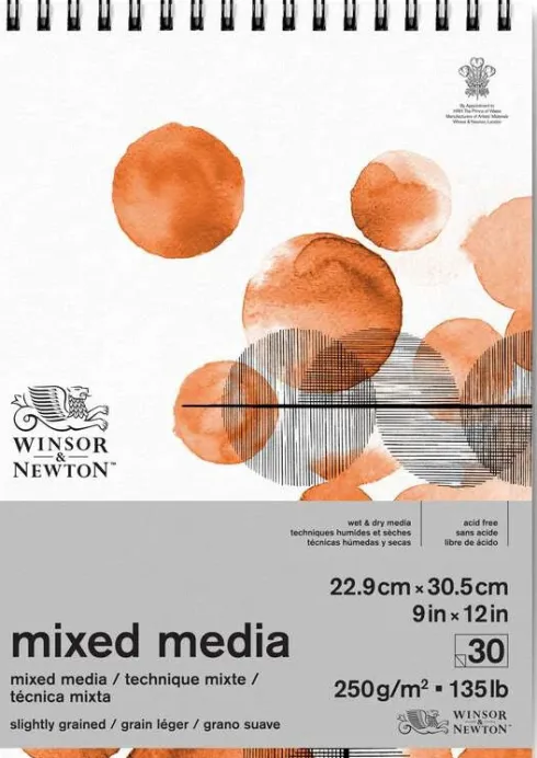 Winsor & Newton - Mixed Media Skitseblok 250G 23X31 CM - 30 Sider