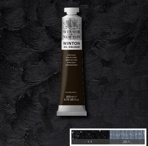 Winsor & Newton - Oliemaling - Winton - Lamp Black 200 ML