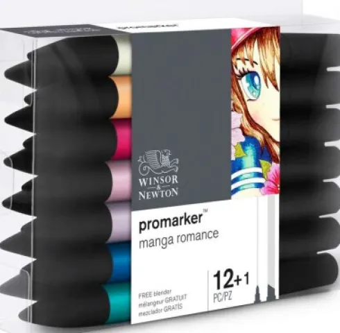 Winsor & Newton - Promarker Tusser - Manga Romance - 12+1 Dele