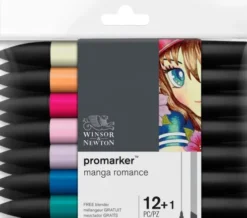Winsor & Newton - Promarker Tusser - Manga Romance - 12+1 Dele
