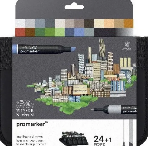 Winsor & Newton - Promarker Tusser - 24+1 Stk. - Architectural Tones
