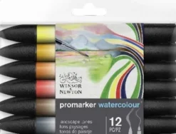 Winsor & Newton - Promarker Tusser - Landscape Tones - 12 Farver