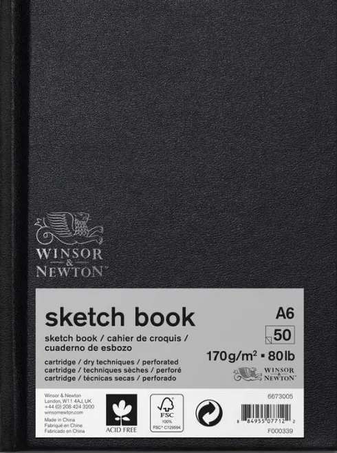 Winsor & Newton - Skitsebog - Sketchbook A6 170G - 50 Sider