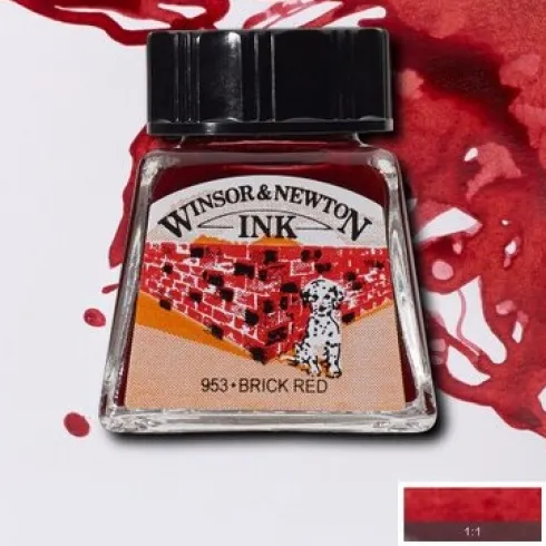 Winsor & Newton - Tegne Blæk - 14 ML - Brick Rød