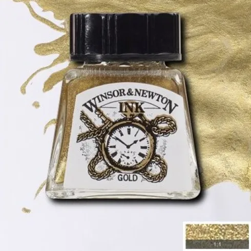 Winsor & Newton - Tegne Blæk - 14 ML - Guld