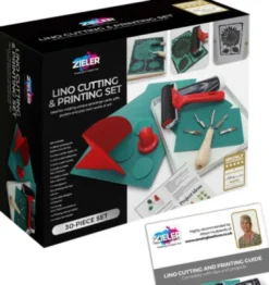 Zieler - Lino Cutting & Printing - Linoliumstryk Startsæt - 30 Dele