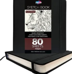 Zieler - Sketch Book - Skitsebog - Sort - 140X140 MM - 80 Ark